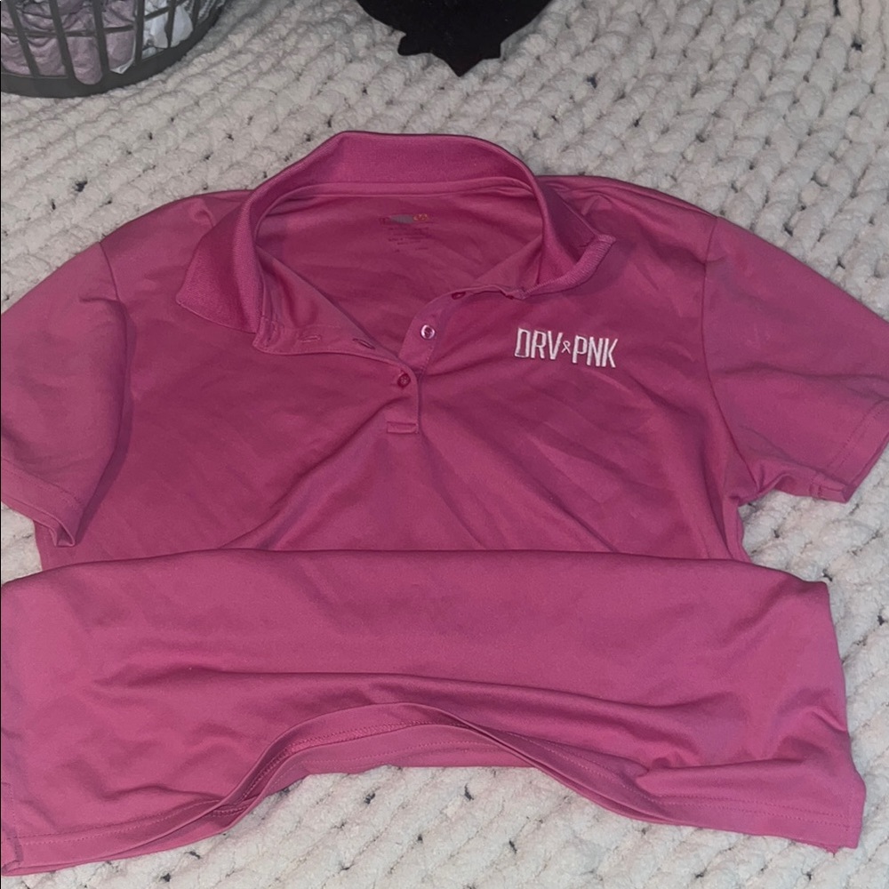 Vibrant Pink Polo Shirt Moisture-Wicking Short Sleeves